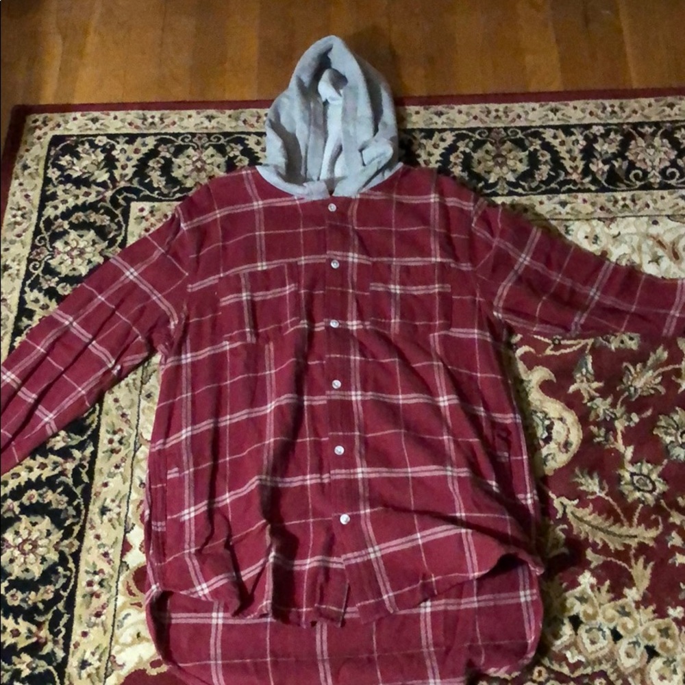Red flannel hoodie